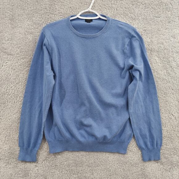 J Crew Other - J Crew Blue Soft Crew Neck Pullover Sweater Medium Cotton Cashmere Blend Casual